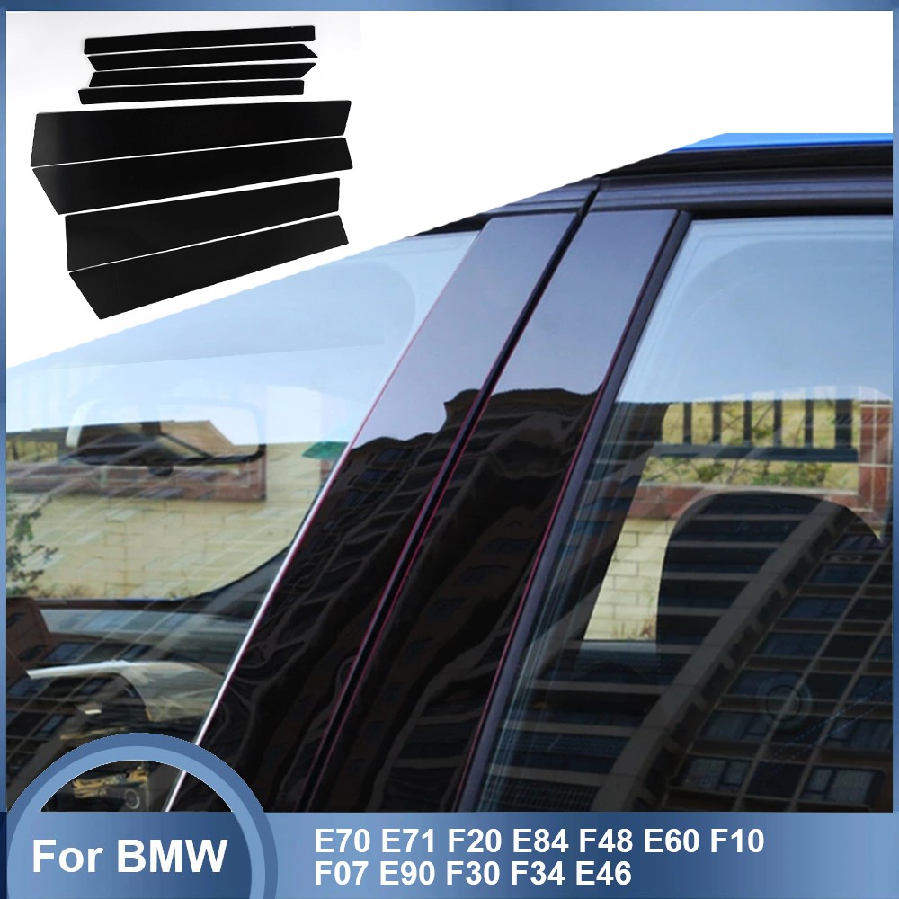 Pegatinas de pilar para ventana de coche, embellecedor de cubierta negra para BMW E70, E71, F20, E84, F48, E60, F10, F07, E90, F30, F34, E46, 8 piezas