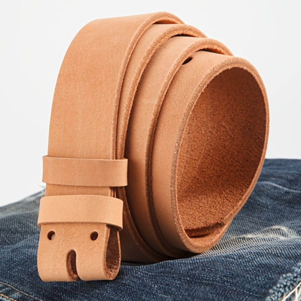 Men's Genuine Leather No Buckle Belt, Classic Everyday & Formal Waist Straps for Pants, Durable Cowhide Waistband Gifts for Dad