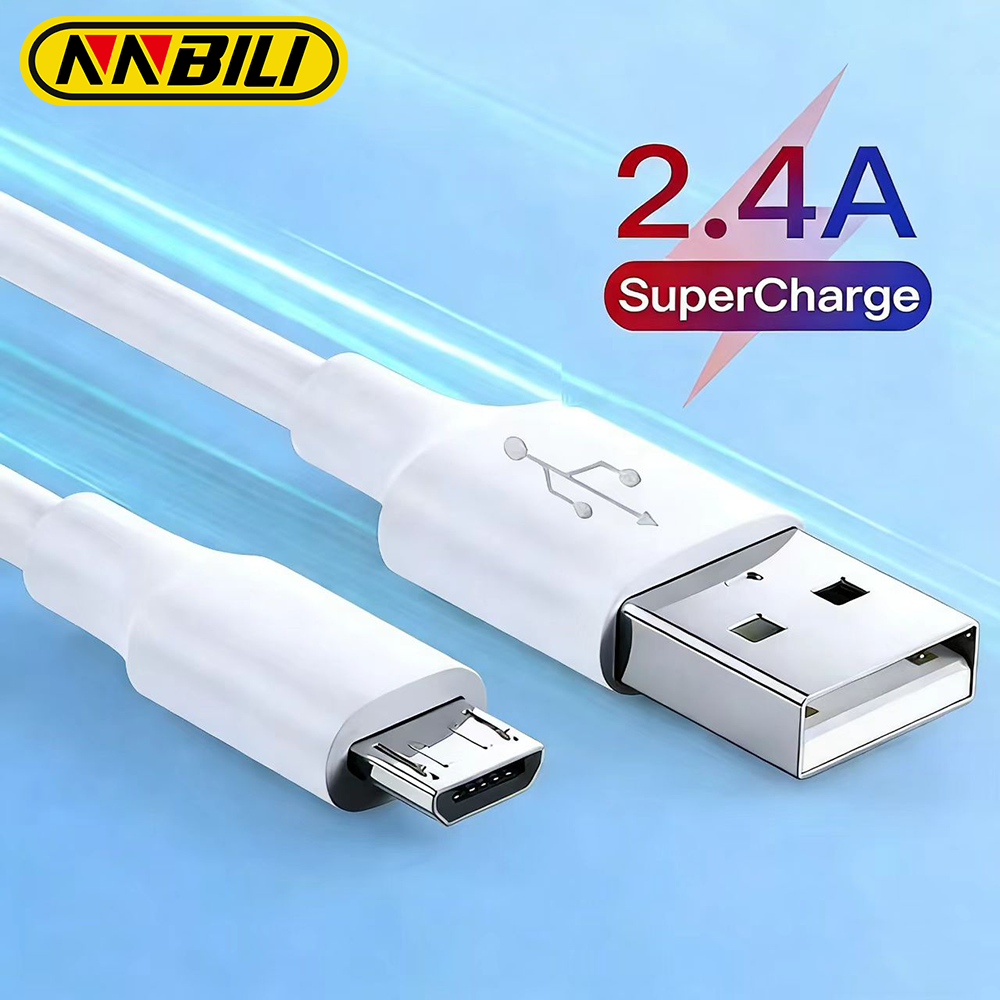 Cabo Micro USB 2.4A para Carregamento Rápido, Cabo Micro para Celular Xiaomi Samsung Android, Cabo de Dados USB Tipo C 7A 10A
