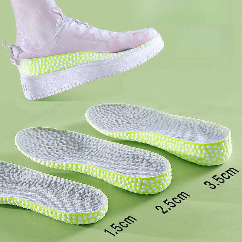 Sepatu Sol dalam penambah Tinggi Pria Wanita, 1 pasang sepatu lembut nyaman olahraga lari sol dalam untuk kaki 1.5/2.5/3.5cm bantalan sepatu tumbuh