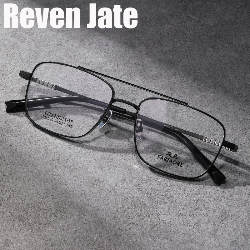 Reven Jate FM039 Pilot Optische Gläser Reinem Titan Rahmen Brillen Rx Männer Gläser für Männliche Brillen