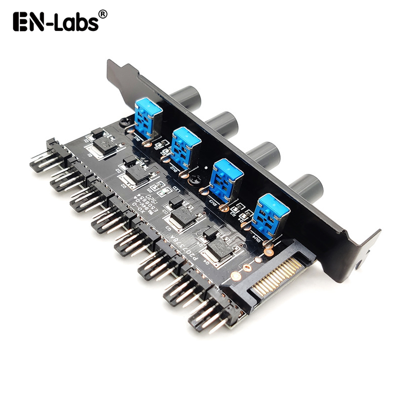 Pci Fan Speed Controller, 12V Molex 4pin Of Sata Aangedreven 6 8 Fan Hub, pwm 4 Pin Cpu Radiator 3pin Case Cooler Temperatuurregeling