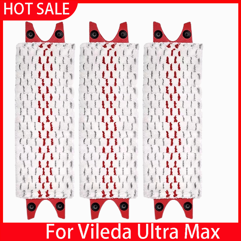 Vileda Ultra Max подушечки для швабры из микрофибры, сменные плоские тряпки для швабры, быстросохнущие, моющиеся в машине, многоразовые чистящие средства