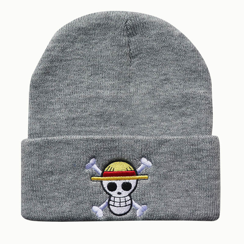 Anime une pièce crâne Bonnet chapeau tricot chapeaux hommes femmes mode unisexe le roi Pirate chaud hiver Skullies bonnets casquettes