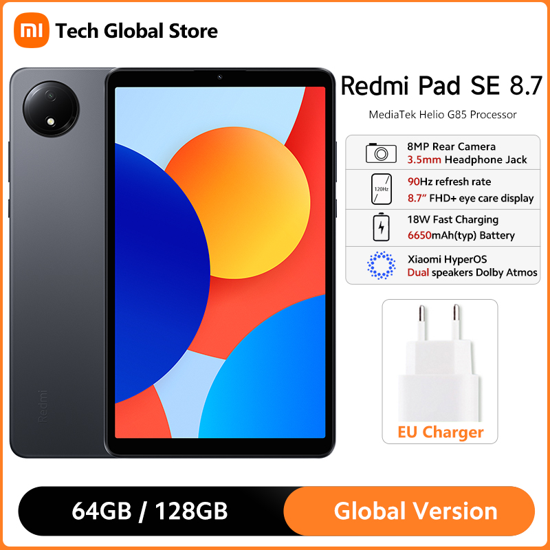 Versión Global Xiaomi Redmi Pad SE 8,7 6GB 128GB MediaTek Helio G85 Octa Core 8,7 "90Hz FHD + pantalla 6650mAh batería Mi Tablet