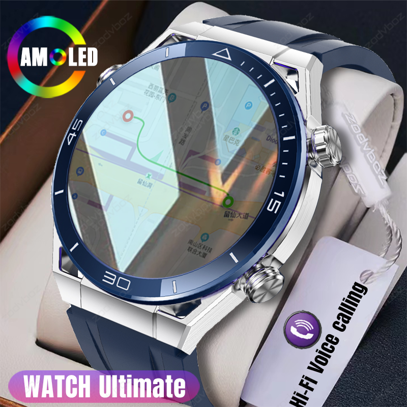 Jam tangan olahraga Ultimate 1.5 inci layar besar HD panggilan suara jam tangan NFC pria kompas IP68 tahan air ECG jam tangan pintar untuk Huawei