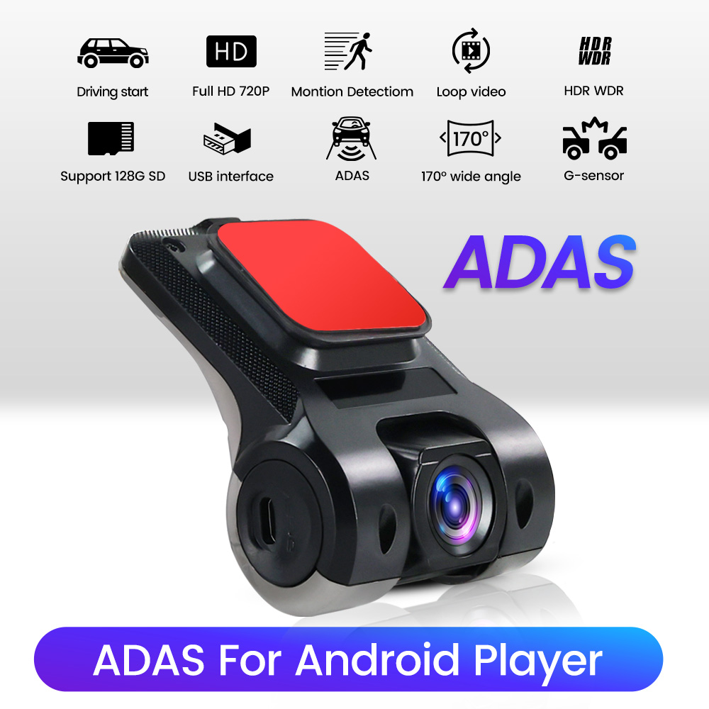 ADAS voiture Dash Cam 170 degrés grand Angle voiture avant caméra enregistreur vidéo Dashcam USB pour Android DVR enregistreur automatique Version nocturne