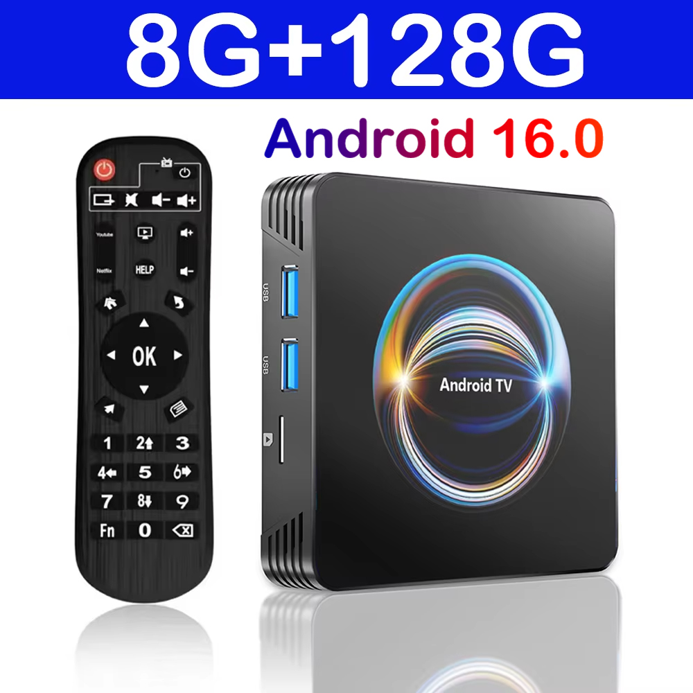 X66 caixa de tv android 16 atv rk3528 quad core 5g duplo wifi 8k 4k reprodutor de mídia wifi6 tb 6.0 ram 8gb rom 32gb 64gb 128gb set top box