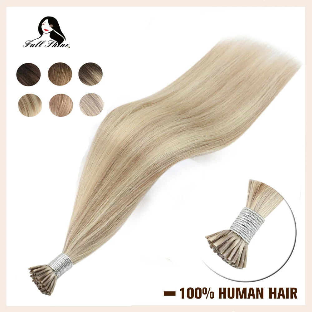 Voller Glanz Bayalage Farbe Spitze ICH Haar Extensions 50g Maschine Remy Menschenhaar Extensions Klavier Farbe Keartin Kapsel Fusion