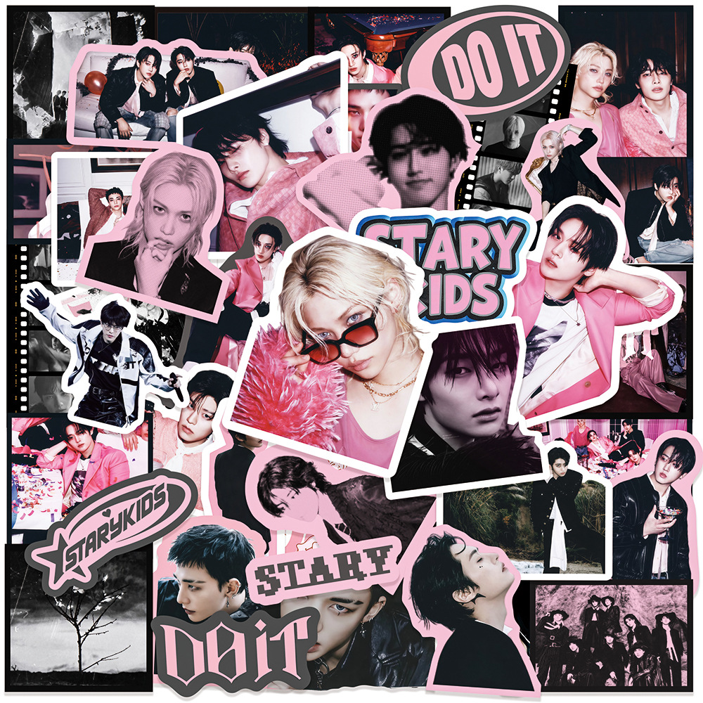 Novo 50 pçs stray kidd skzoo pop grupo de música stray kidd do it novo álbum ipad copo água graffiti adesivo decorativo presente ponto