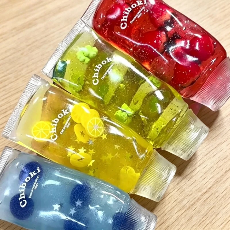 Brinquedo Sensorial Anti-stress Macio e Deformável de Maltose Recheado com Frutas, de Subida Lenta e Apertável