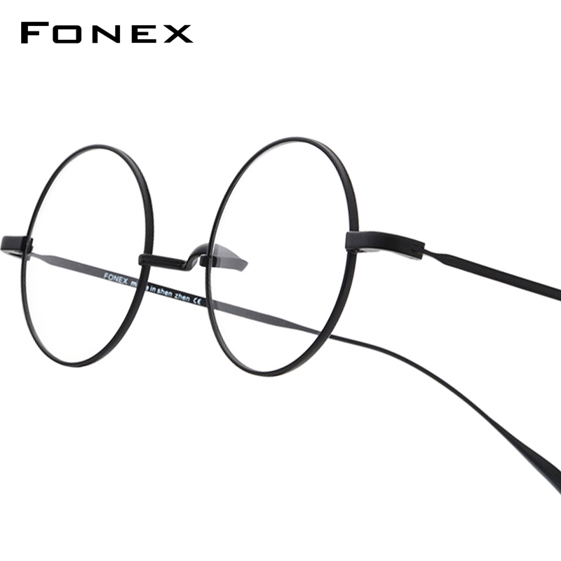 FONEX Titan Brille Rahmen Männer Hohe Qualität Harries Retro Runde Brillen Frauen Marke Design Japanische Potters Brillen 9120