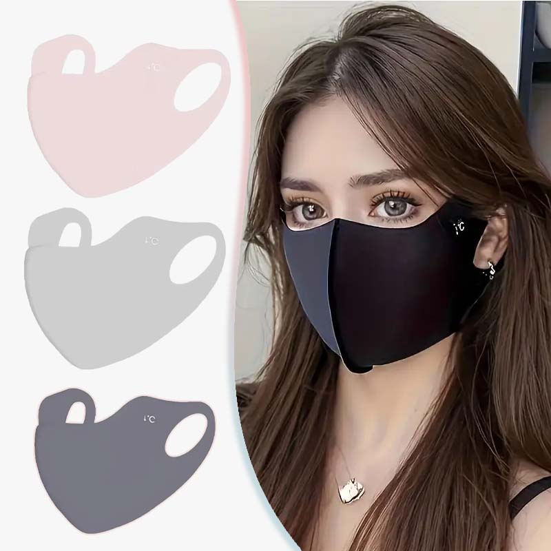 1-10 pçs feminino gelo seda capa facial proteção uv respirável protetor solar máscara facial completa verão ao ar livre confortável presentes de páscoa