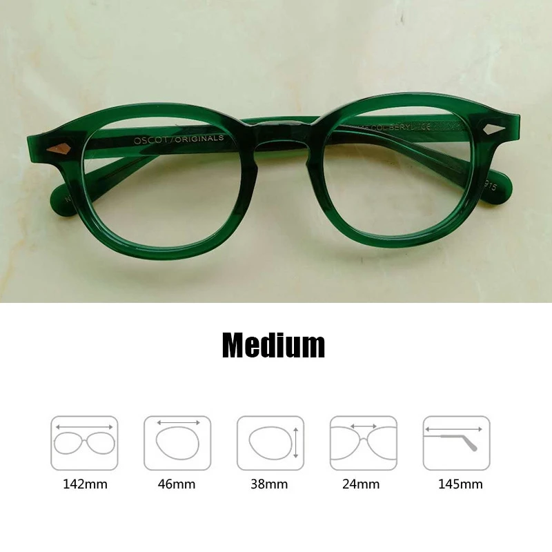 Vintage okulary do czytania mężczyźni kobiety luksusowa marka oprawki z octanu Johnny Depp Lemtosh okulary dla starców dioptrii +1.0 +2.0 +4.0