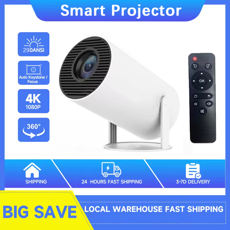 2026New Android Smart Projector 4K 290ANSI Allwinner BT5.0 1080P 1280*720P Home Cinema Outdoor Projetor Christmas Gifts Hot Sale