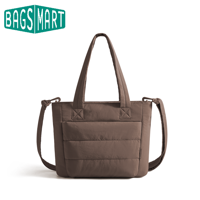 BAGSMART Damesdraagtas Gewatteerde enkele schoudertas Grote capaciteit Student College Crossbody Tas Casual buitenhandtas