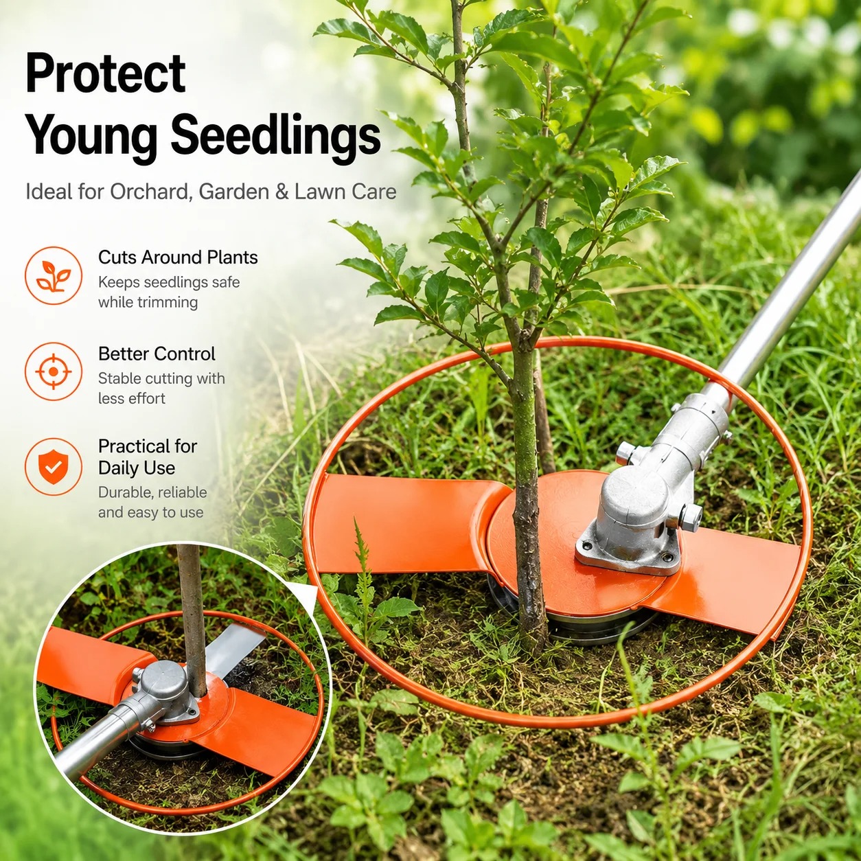 Grass Trimmer Cover, Seedling Protection Lid, Lightweight Lawn Mower Blade Protector for Garden Lawn Edge Cutting Tool