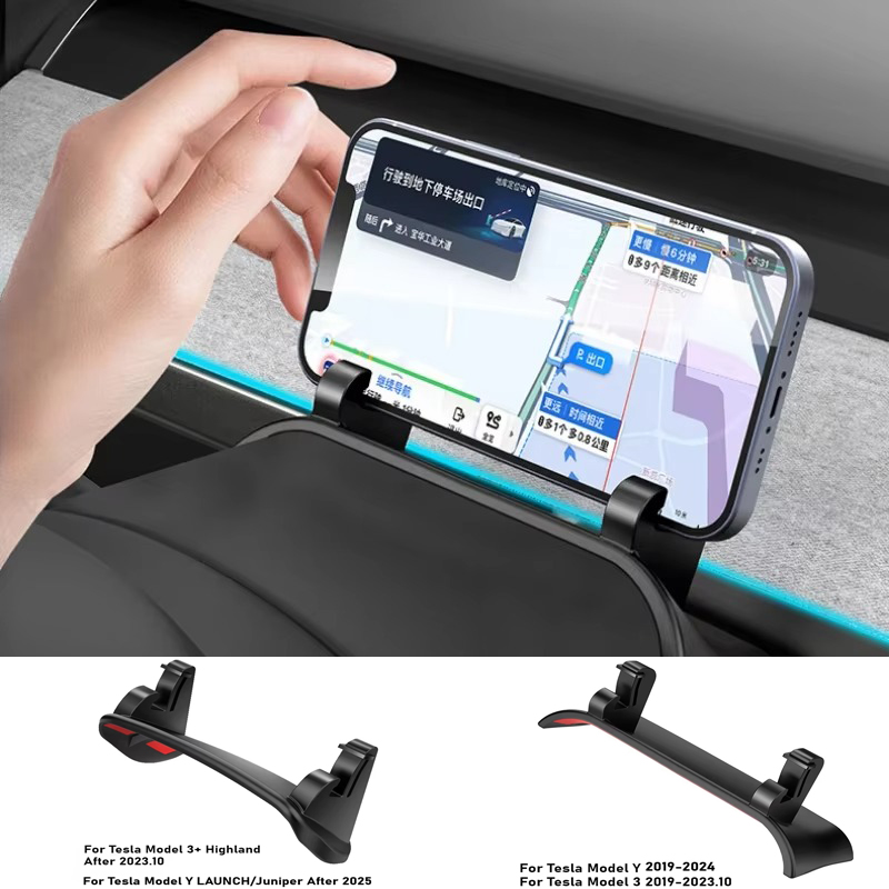 Voor Tesla Model Y/3/3+ Telefoonhouder Achter Stuurwiel Decoratie Navigatie GPS Stand Mobiele Telefoon Ondersteuning Auto Accessoires