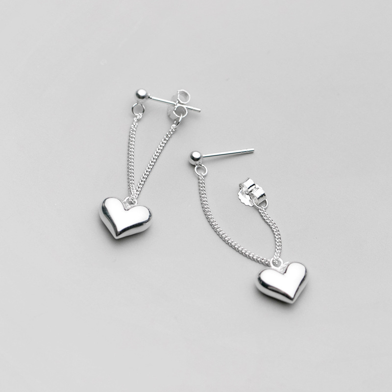 Neue Ohrringe aus 925er-Sterlingsilber für Damen, Herzkette, Ohrring, Schmuck, verhindert Allergien, Party-Accessoires, Geschenk, Herz-Ohrringe