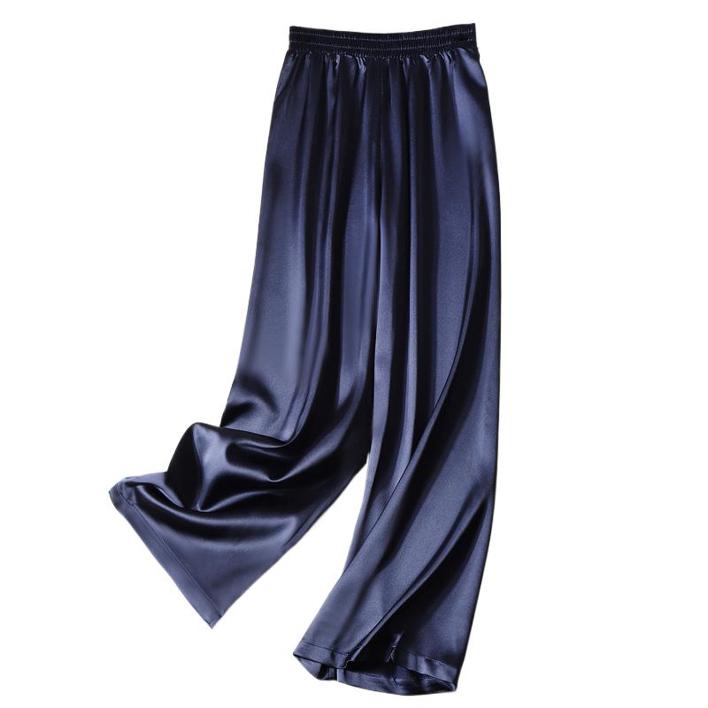 Moda casual pantalones estéticos plus size calças femininas primavera cetim imitação de seda macia calças compridas y2k