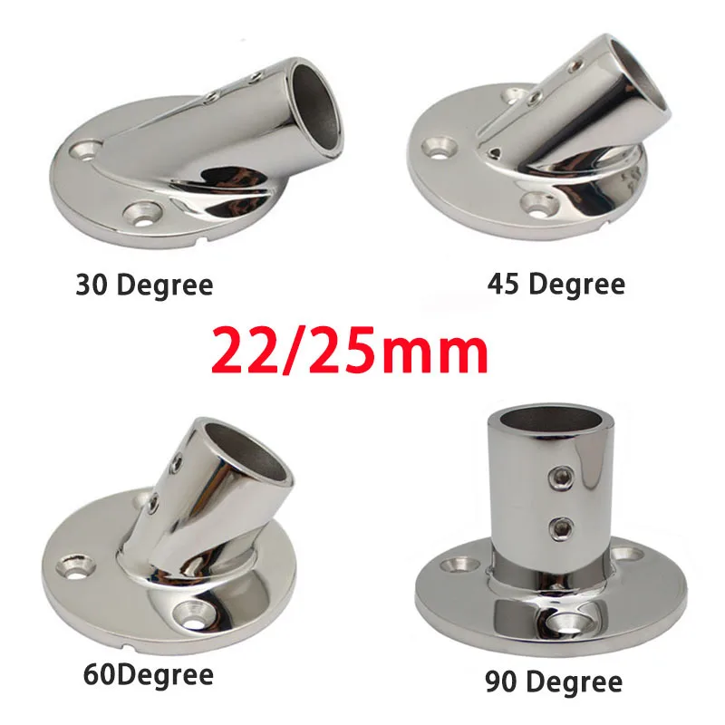 7/8' oder 1' 22mm/25mm Rohr Rohr Marine 316 Edelstahl Deck Handlauf Schiene Fitting Stütze Runde Basis montieren Boot Zubehör