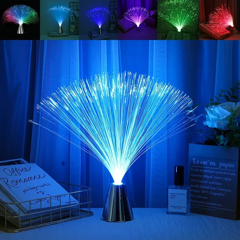 7 色 LED 光ファイバーランプ多色スタースカイライトホリデーウェディングセンターピース光ファイバー LED 夜間照明装飾ランプ