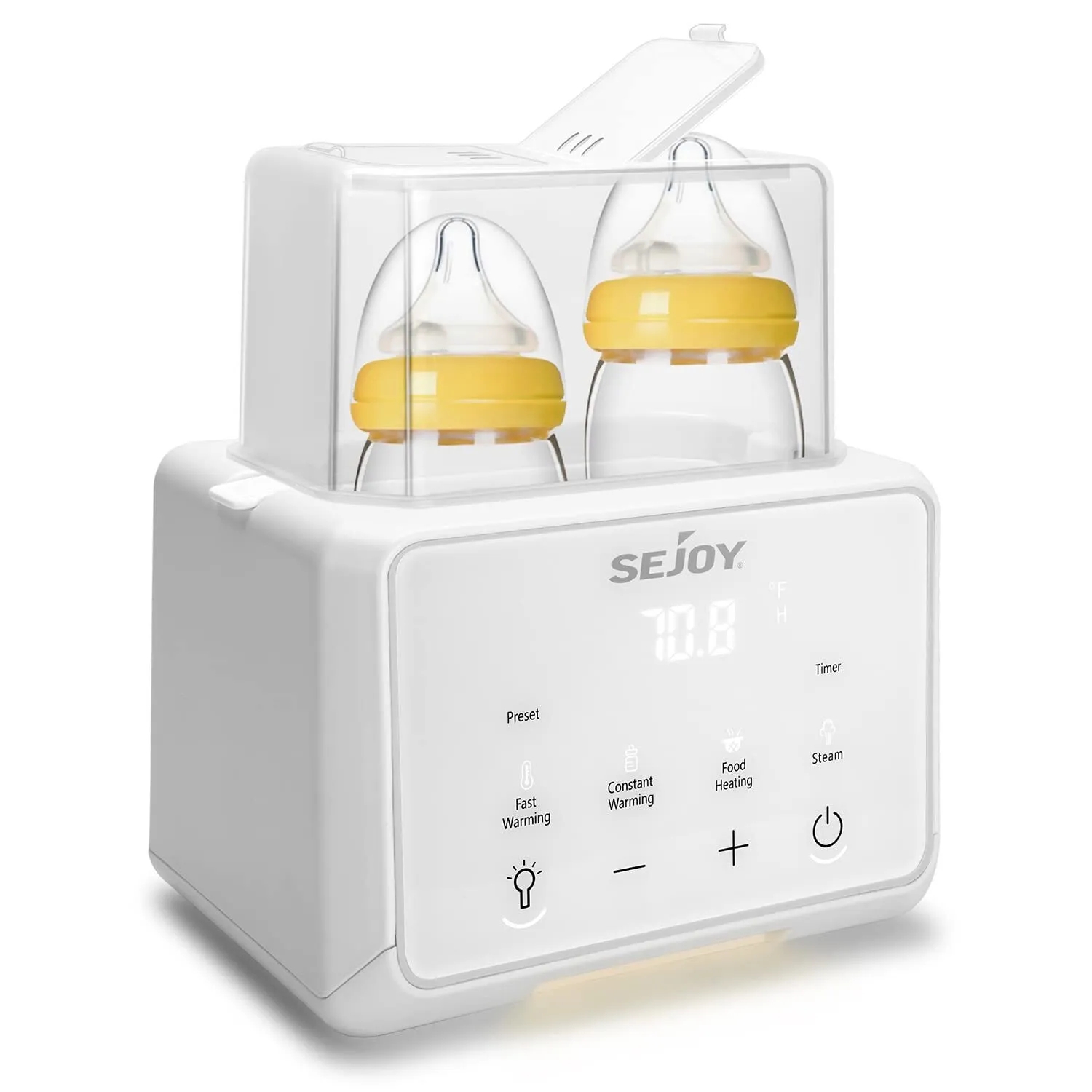 Sejoy Flessenwarmer voor Baby 6-in-1 moedermelk Formule Melkverwarmer, Babyvoeding Verwarming, Baby Waterverwarmer