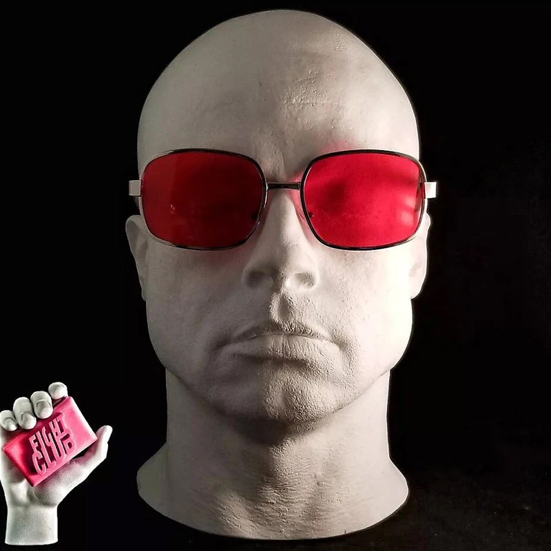 Okulary Project Mayhem Fight Club Tyler Durden Oliver Peoples 523 Brad Pitt CZERWONE soczewki męskie: z pudełkiem