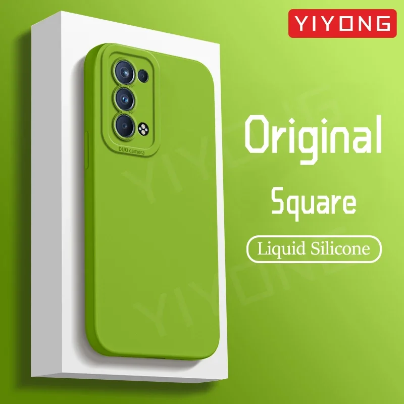 YIYONG-Funda de silicona líquida para móvil, carcasa suave y sedosa para OPPO Reno 6, 5Z, 5, Z, 4Z, 4 Pro Plus, Reno5, Reno4, Reno5Z