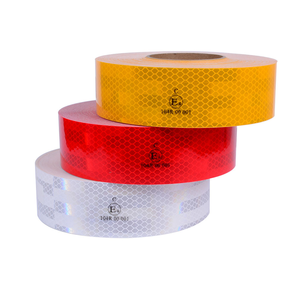 Bandes réfléchissantes en PET, 5cm x 1m, blanc, rouge, jaune, autocollant de sécurité étanche, feuille prismatique extérieure, Film de visibilité, DIY bricolage
