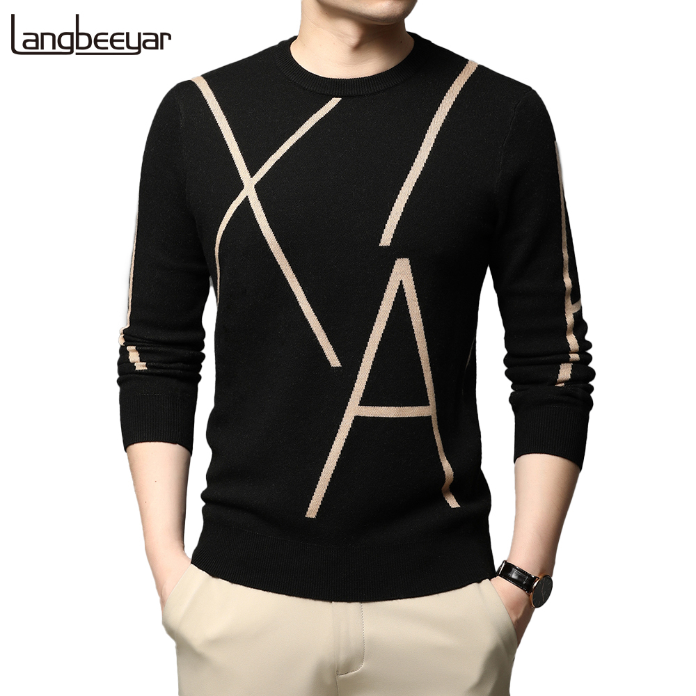 2025 neue Mode Marke Stricken High-End-Designer Winter Wolle Pullover Schwarz Pullover Für Mann Kühlen Herbst Casual Jumper Herren Kleidung