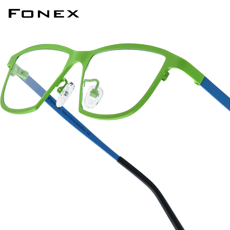 FONEX Pure Titanium Glasses Frame Men Fashion Brand Design Square Eyeglasses Women High Quality Japanese Custom Eyewear 85824