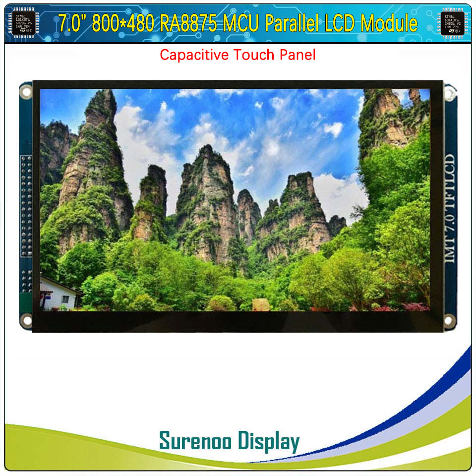 7 "Inch 800*480 RA8875 Mcu Parallelle Tft Lcd Module Scherm Monitor Resistive Capacitieve Touch Panel Parallel spi Iic I2C