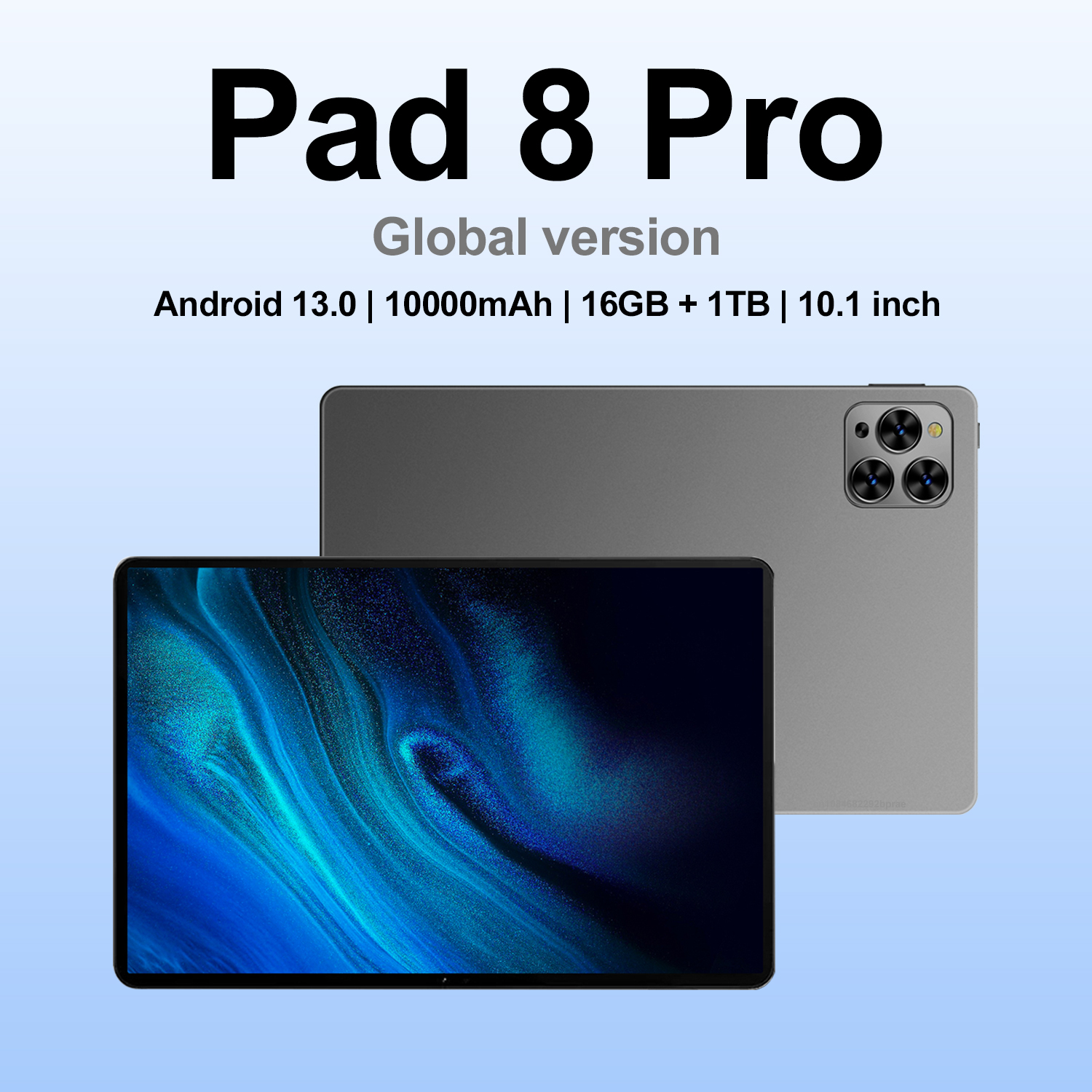 Новый планшетный диск 8 Pro 10,1 дюйма Qualcomm Snapdragon 8 Gen2 10-ядерный Android 13,0 10000 мАч Globale Presse 16 ГБ + 1 ТБ планшет Android