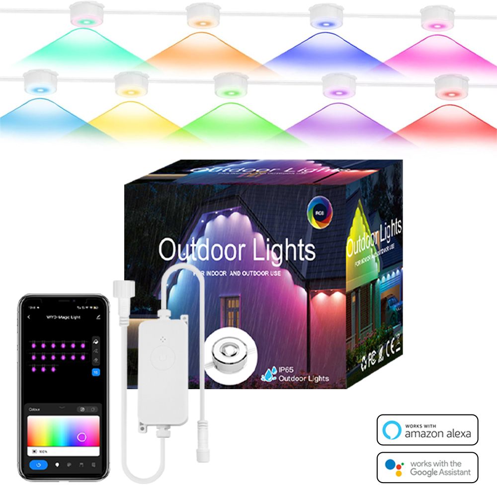 Inteligentne lampki LED RGBIC, sznurkowe oświetlenie do montażu na ścianie, kompatybilne z Alexa, zmieniające kolor, do użytku wewnątrz, synchronizacja z muzyką na imprezy.