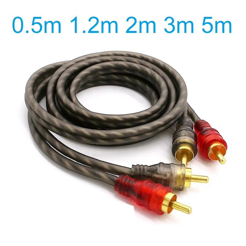 OFC Audio Signal Cable 2 Male to 2 Male Car Audio RCA Cable Amplifier RCA Connector 0.5m/1.2m/2m/3m/5m RCA Wire Cable for Car