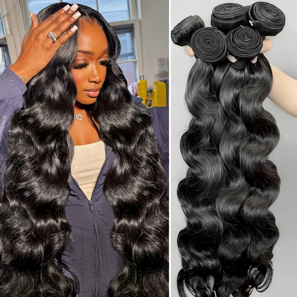 12A Body Wave Bundles Human Hair Natural Black Body Wave Raw Human Hair Bundles 1/3/4 pc Sew In Quick Weave Hair Extension