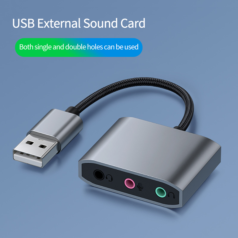 3 IN 1 External USB Sound Card Audio Jack 3.5mm Cable Adapter 3 Ports HIFI Sound for Microphone Speaker Headset PC Laptop