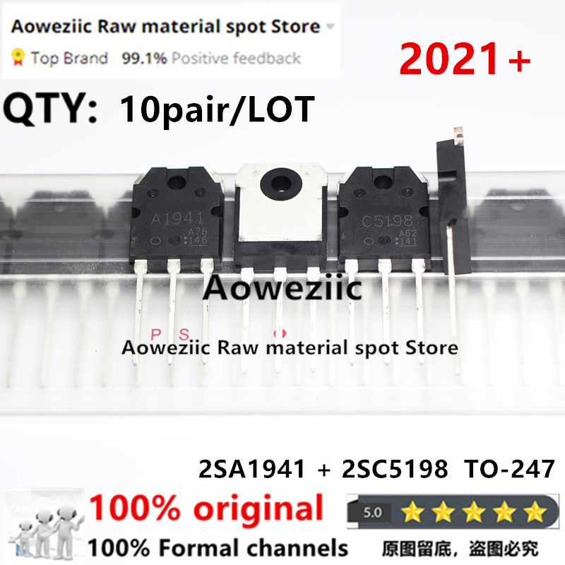 Aoweziic 2021 + 100% Nieuwe Geïmporteerde Originele 2SA1941 2SC5198 A1941 C5198 Om-247 Audio Eindversterker Transistor