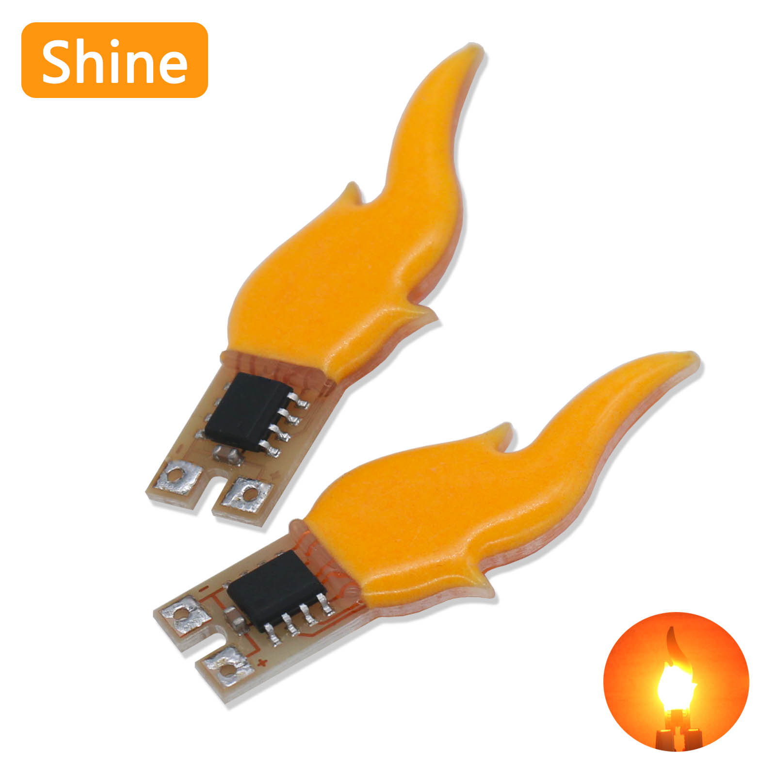 DC 3V 5V COB Flackernde Flammen-LED-Kerzenlichter Realistische Warme Blinkende Feuerlampenperlen für DIY LED-Module und Dioden-Zubehör