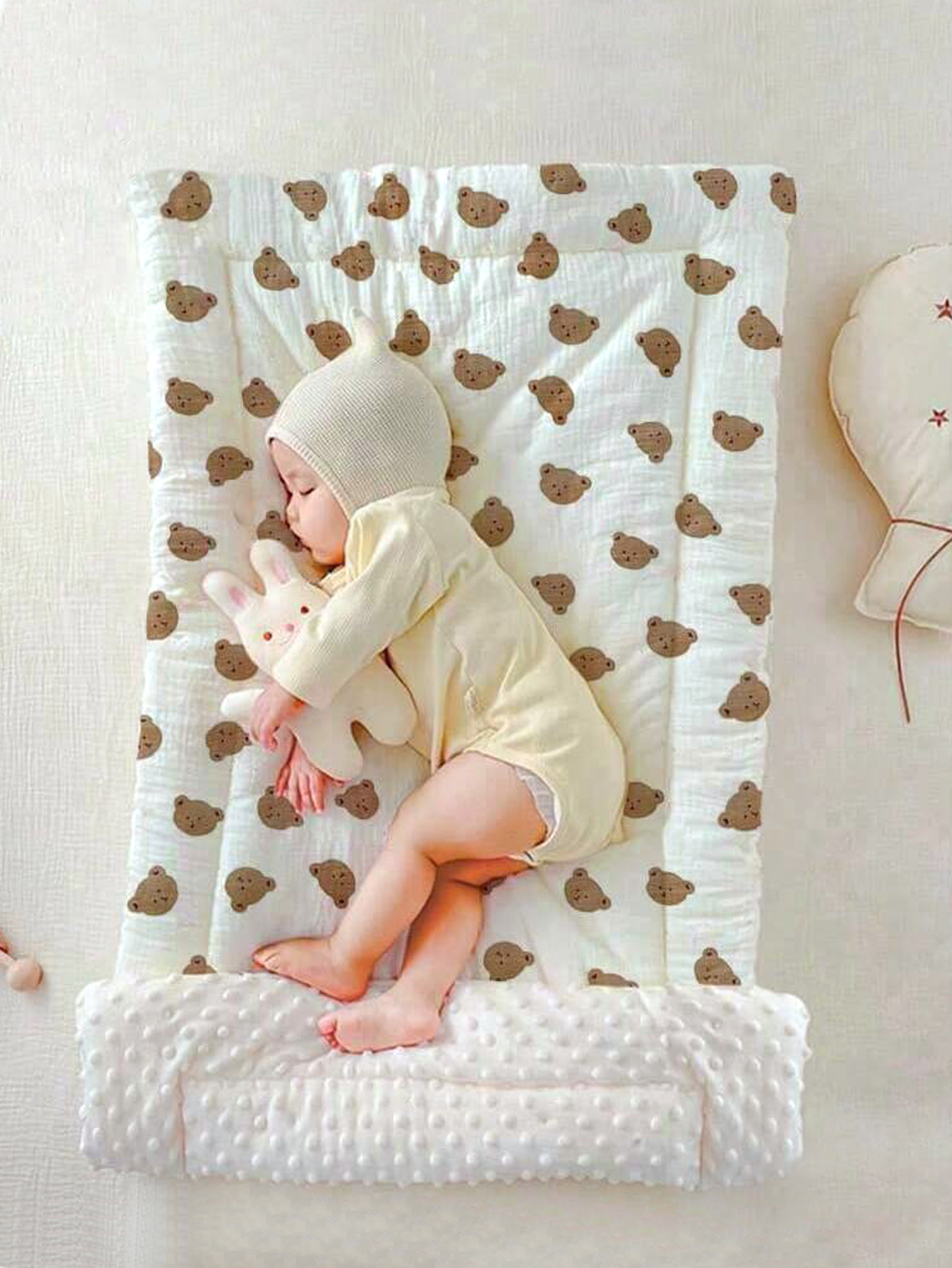 1 manta tipo gorro para recién nacido, forro polar 3D, agradable para la piel y suave, lavable, con bonitos estampados, manta tipo gorro de doble cara para niños y niñas de 0 a 3 años, manta suave para guardería.