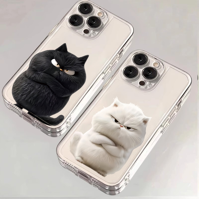 Casing Ponsel Silikon Kucing Keren Lucu untuk Xiaomi Redmi 13C 12C 14C 4G Note 15 14 13 12 11 Pro Plus 5G 12S 11S 10 Sampul Bening Lembut