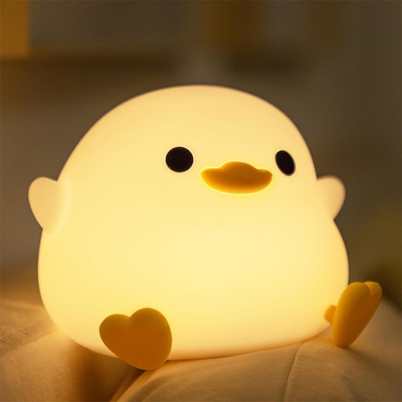 DoDo Duck Nachtlicht, süße Entenlampe, wiederaufladbares dimmbares Nachtlicht, Silikon-LED-Nachttischlampe für Kinderzimmer, berührungsempfindlich