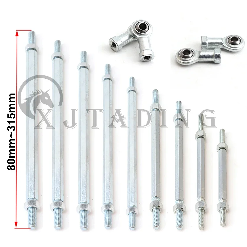Kit batang dasi kemudi 80mm-280mm, bola gabungan M8, batang dasi baut untuk sepeda Quad Buggy ATV Go Kart Mini elektrik DIY