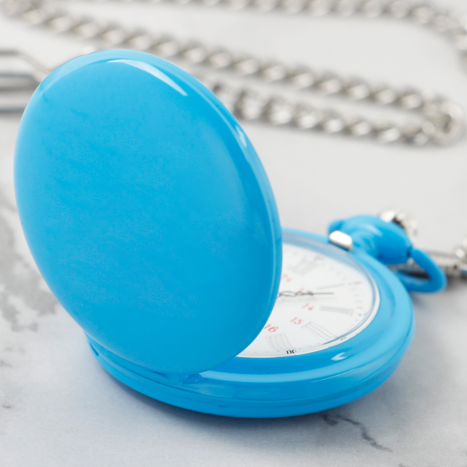 Relógio de bolso de quartzo com display digital azul de aço de alta qualidade retrô moda masculina e feminina colar requintado pingente presente