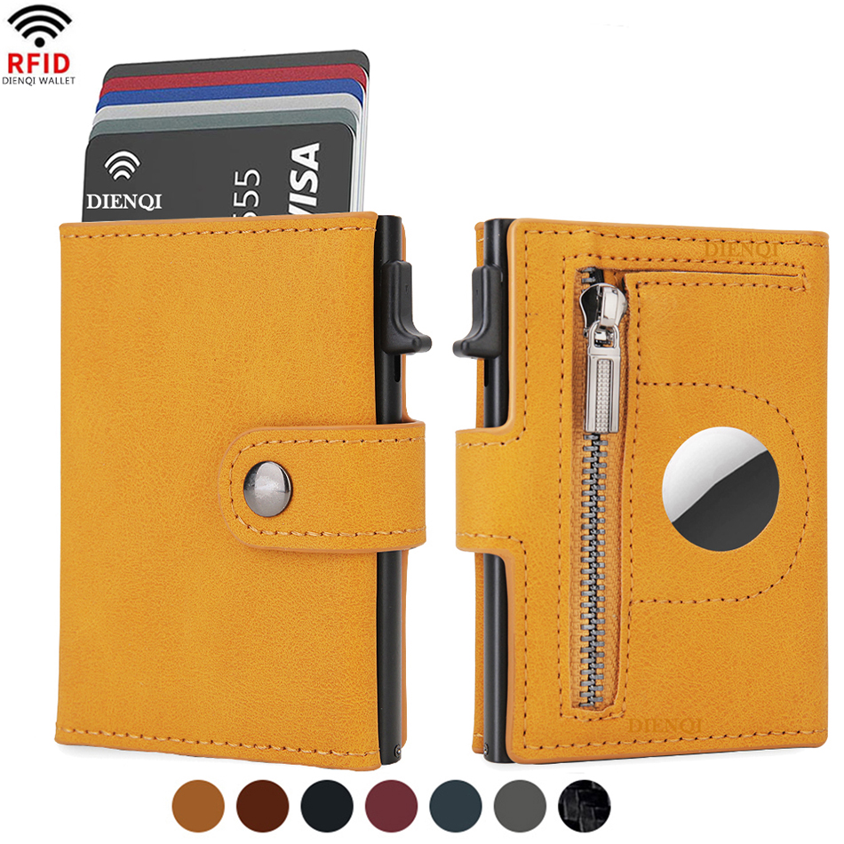 Airtag portefeuille Rfid porte-carte de crédit hommes portefeuilles à trois volets luxe mince Air Tag Tracker minimaliste porte-carte étui présente choix