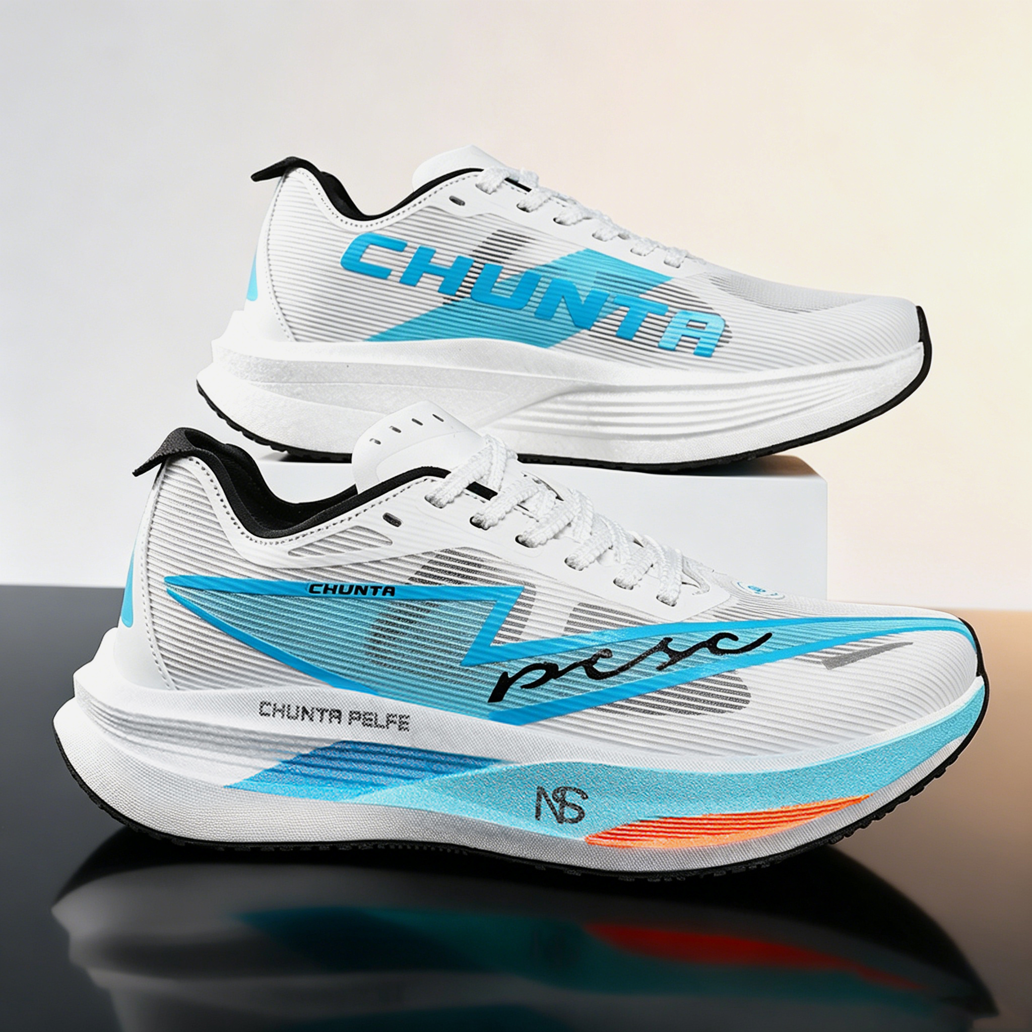 Herren- und Damen-Laufschuhe Rutschfest und Stoßdämpfend mit Carbonfaser-Platte Professionelle Marathon Chunta Sportschuhe