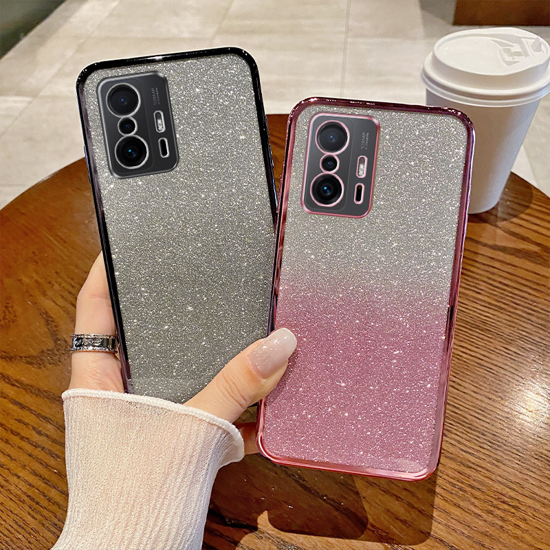 Per Xiaomi 11T Pro Case Xiaomi 11T Cover MI 11T mi 11t custodia Glitter elettrolitica di lusso custodia morbida in TPU paraurti Cover posteriore trasparente per telefono