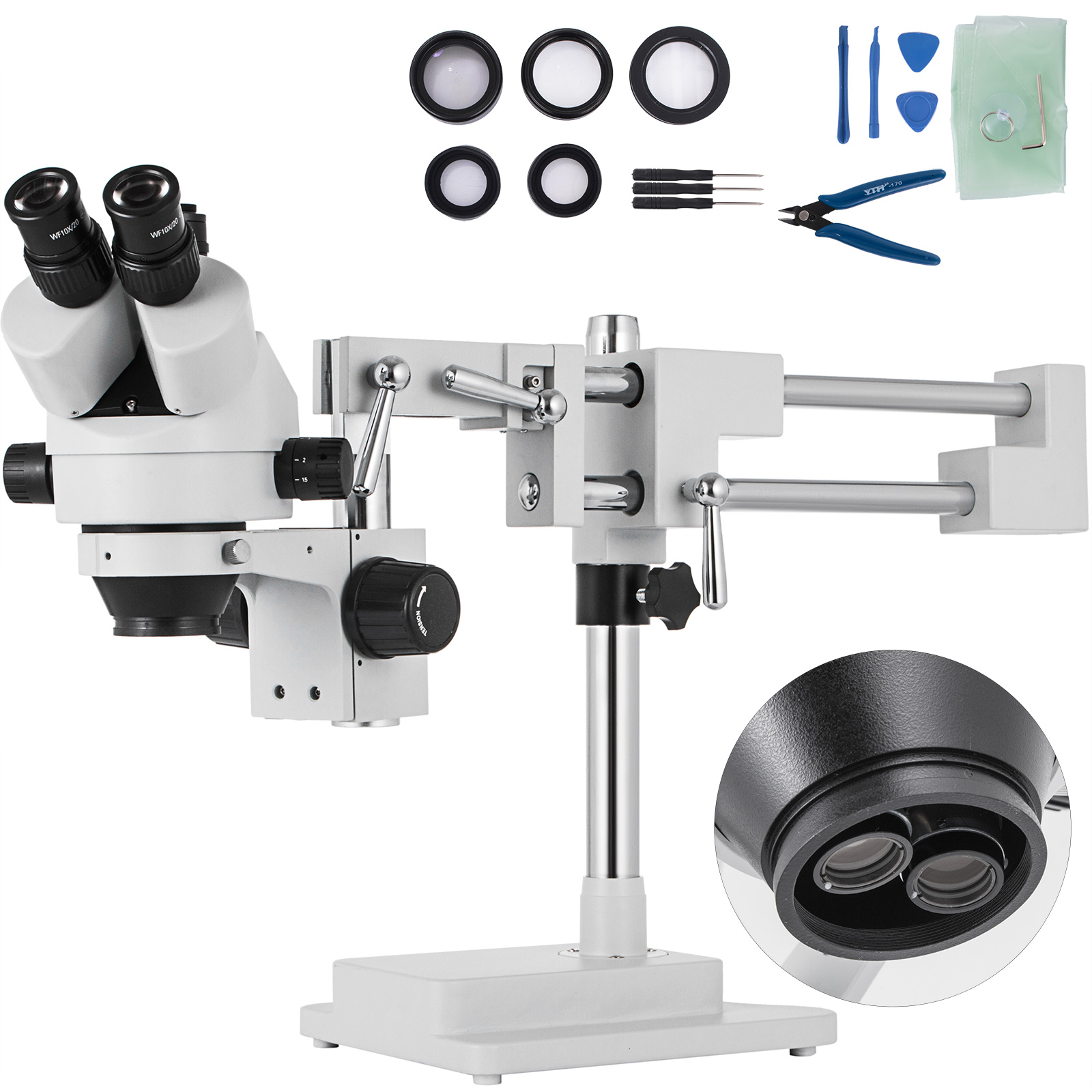 SucceBuy 3,5X-90X trinoculaire stereo digitale microscoop 360° °   Draaibare simul-focale ondersteuning Camera Connect Lab optische instrumenten