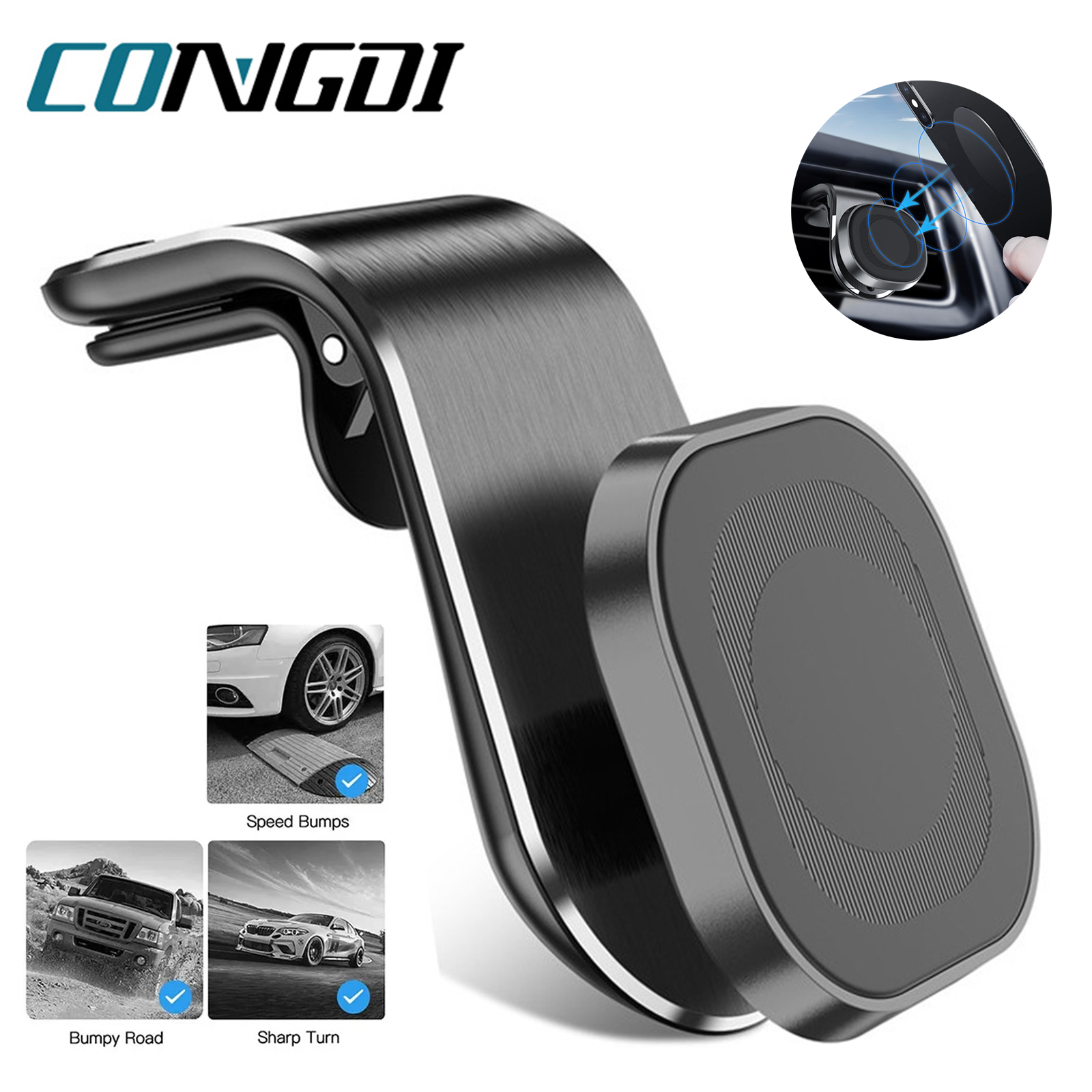 Support de téléphone magnétique pour voiture, Clip de ventilation, Rotation à 360 degrés, pour téléphones portables Xiaomi iPhone 14, Samsung, Support de téléphone dans la voiture